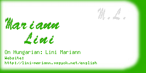 mariann lini business card